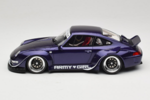 Porsche 911 993 RWB Army Girl Лилав GT Spirit 1:18 GT562 Смола — снимка 3 от 6
