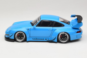 Porsche 911 993 RWB Небесно Синьо Gun Grey Wheels AUTOart 1:18 78152 Композит — снимка 4 от 8