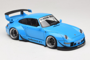Porsche 911 993 RWB Небесно Синьо Gun Grey Wheels AUTOart 1:18 78152 Композит — снимка 6 от 8
