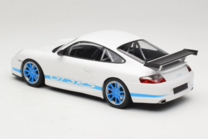 Porsche 911 996 GT3 RS Бял Сини Ивици Minichamps 1:18 155062021 Метал — снимка 5 от 6