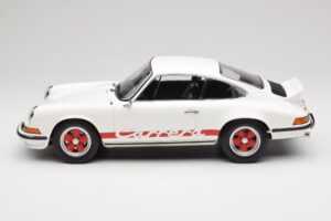 Porsche 911 Carrera RS 2.7 Grand Prix White With Red Norev 1:12 127514 Метал — снимка 3 от 6