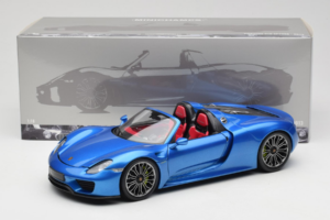 Porsche 918 Spyder Blue Metallic Minichamps 1:18 110062432 Метал — снимка 8 от 8