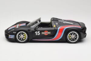 Porsche 918 Spyder Weissach Package Matt Black With Martini Stripes Minichamps 1:18 110062445 Метал — снимка 4 от 8