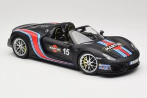 Porsche 918 Spyder Weissach Package Matt Black With Martini Stripes Minichamps 1:18 110062445 Метал — снимка 6 от 8