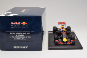 Red Bull RB12 Tag Heuer #3 D. Ricciardo Red Bull Racing 1st Pole Monaco Grand Prix 2016 Minichamps 1:18 117160103 Смола — снимка 6 от 7