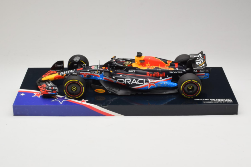 Red Bull RB19 #1 M. Verstappen Oracle Red Bull Racing United States Grand Prix Winner World Champion 2023 Minichamps 1:18 113