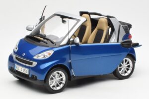 Smart Fortwo W451 Кабриолет Синьо Сребристо Minichamps 1:18 Q0022565V001C80Q00 Метал — снимка 2 от 8
