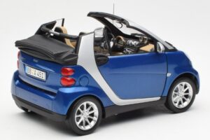 Smart Fortwo W451 Кабриолет Синьо Сребристо Minichamps 1:18 Q0022565V001C80Q00 Метал — снимка 3 от 8