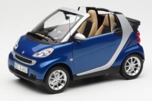Smart Fortwo W451 Кабриолет Синьо Сребристо Minichamps 1:18 Q0022565V001C80Q00 Метал