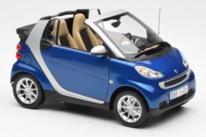 Smart Fortwo W451 Кабриолет Синьо Сребристо Minichamps 1:18 Q0022565V001C80Q00 Метал — снимка 6 от 8