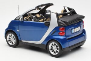 Smart Fortwo W451 Кабриолет Синьо Сребристо Minichamps 1:18 Q0022565V001C80Q00 Метал — снимка 7 от 8