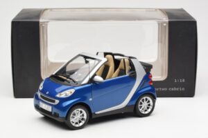 Smart Fortwo W451 Кабриолет Синьо Сребристо Minichamps 1:18 Q0022565V001C80Q00 Метал — снимка 8 от 8