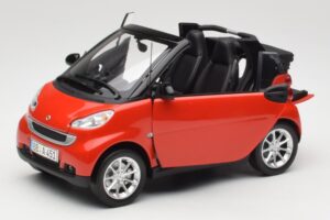 Smart Fortwo W451 Кабриолет Червен Черен Minichamps 1:18 150036333 Метал — снимка 2 от 8