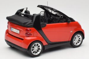 Smart Fortwo W451 Кабриолет Червен Черен Minichamps 1:18 150036333 Метал — снимка 3 от 8