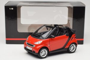 Smart Fortwo W451 Кабриолет Червен Черен Minichamps 1:18 150036333 Метал — снимка 8 от 8