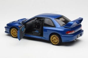 Subaru Impreza 22B Upgraded Version Син Със Златни Джанти AUTOart 1:18 78602 Метал — снимка 5 от 8