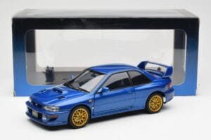 Subaru Impreza 22B Upgraded Version Син Със Златни Джанти AUTOart 1:18 78602 Метал — снимка 8 от 8