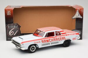 Dodge 330 Super Stock Ramchargers NHRA 1964 Highway 61 1:18 50044 Метал — снимка 8 от 8