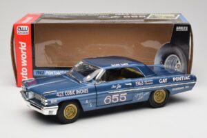 Pontiac Catalina Super Duty Super Stock #655 Синьо 1962 Auto World 1:18 AW201/06 Метал — снимка 8 от 8