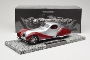 Talbot-Lago T150 C-SS Coupe Сребрист Червен Minichamps 1:18 107117121 Смола — снимка 6 от 6