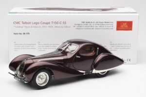 Talbot-Lago T150 C-SS Figoni & Falaschi Teardrop Тъмно Бордо Металик CMC 1:18 M-179 Метал — снимка 2 от 6