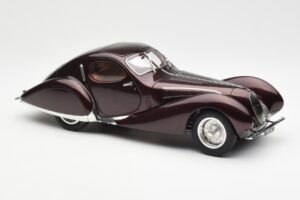 Talbot-Lago T150 C-SS Figoni & Falaschi Teardrop Тъмно Бордо Металик CMC 1:18 M-179 Метал — снимка 6 от 6