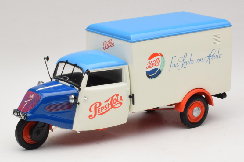 Tempo Dreirad Kastenwagen Pepsi Minichamps 1:18 150099024 Метал