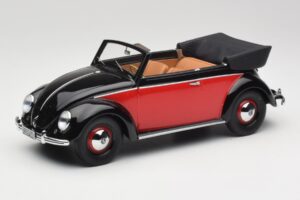 Volkswagen Beetle Кабриолет Черен & Червен Minichamps 1:18 107054132 Смола