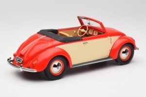 Volkswagen Beetle Hebmuller Кабриолет Червен & Кремав Minichamps 1:18 107054231 Смола — снимка 2 от 6