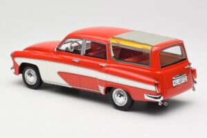 Wartburg 311 Camping Deluxe Червен Бял BoS Models 1:18 BOS037 Смола — снимка 5 от 6