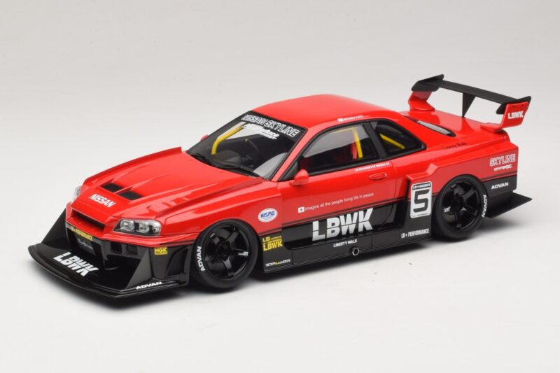 Nissan Skyline ER34 LB Super Silhouette Active Red GT Spirit 1:18 GT570 Смола