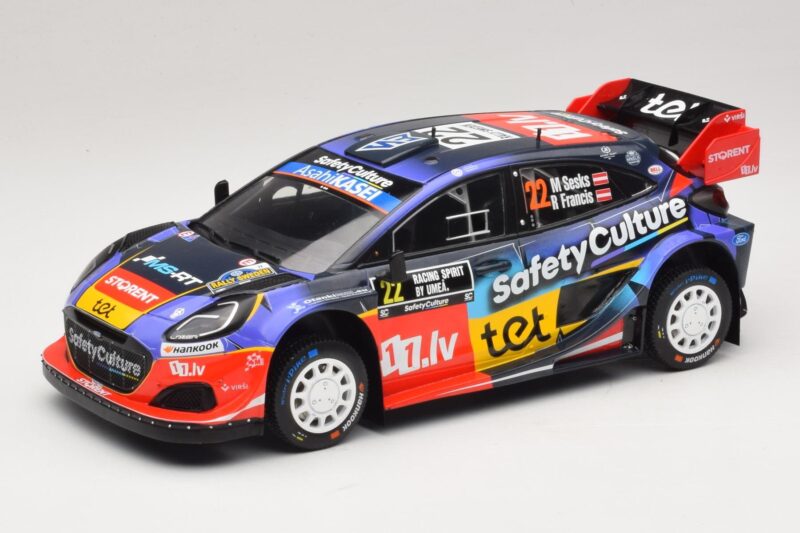 Ford Puma Rally1 #22 M. Sesks / R. Francis Rally Sweden 2025 IXO 1:18 18RMC240 Метал