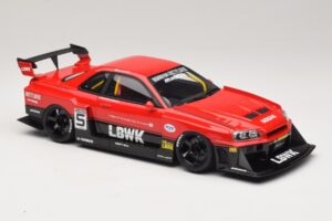Nissan Skyline ER34 LB Super Silhouette Active Red GT Spirit 1:18 GT570 Смола — снимка 4 от 6