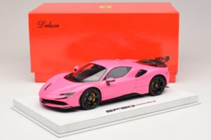 Ferrari SF90 Pack Fiorano Блестящ Qatar Pink BBR 1:18 RACELINE137 Смола — снимка 7 от 7