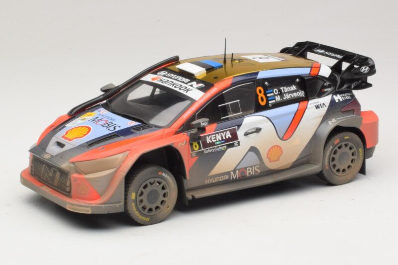 Hyundai i20 N Rally1 #8 O. Tanak / M. Jarveoja Safari Rally Kenya 2025 IXO 1:18 18RMC247A Метал