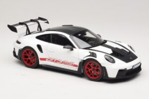 Porsche 911 992 GT3 RS Weissach Package Бял Pyro Red Norev 1:18 187373 Метал — снимка 6 от 8