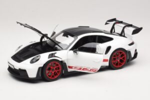 Porsche 911 992 GT3 RS Weissach Package Бял Pyro Red Norev 1:18 187373 Метал — снимка 3 от 8