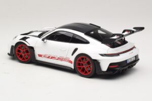 Porsche 911 992 GT3 RS Weissach Package Бял Pyro Red Norev 1:18 187373 Метал — снимка 7 от 8