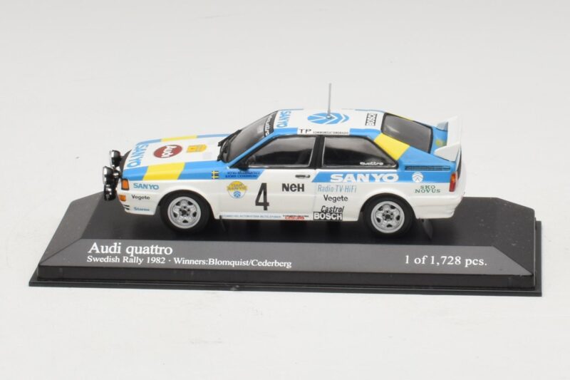 Audi Quattro #4 S. Blomqvist / B. Cederberg Rally Sweden Winner 1982 Minichamps 1:43 430821904 Метал