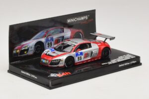 Audi R8 LMS GT3 #99 F. Biela / M. Fassler Phoenix Racing 24 Hours of Nurburgring 2010 Minichamps 1:43 437101999 Метал — снимка 2 от 5