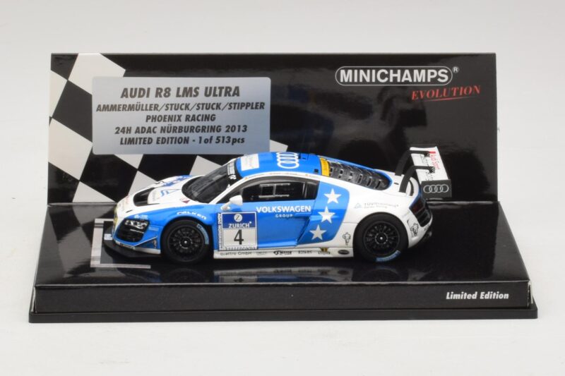 Audi R8 LMS Ultra #4 Phoenix Racing Ammermuller / H-J. Stuck 24 Hours of Nurburgring 2013 Minichamps 1:43 Audi R8 LMS Ultra #4 Phoenix Racing Ammermuller / H-J. Stuck 24 Hours of Nurburgring 2013 Minichamps 1:43 437131304 Метал