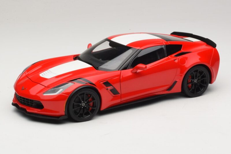 Chevrolet Corvette C7 Grand Sport Червен с Бели Райета AUTOart 1:18 71274 Композит