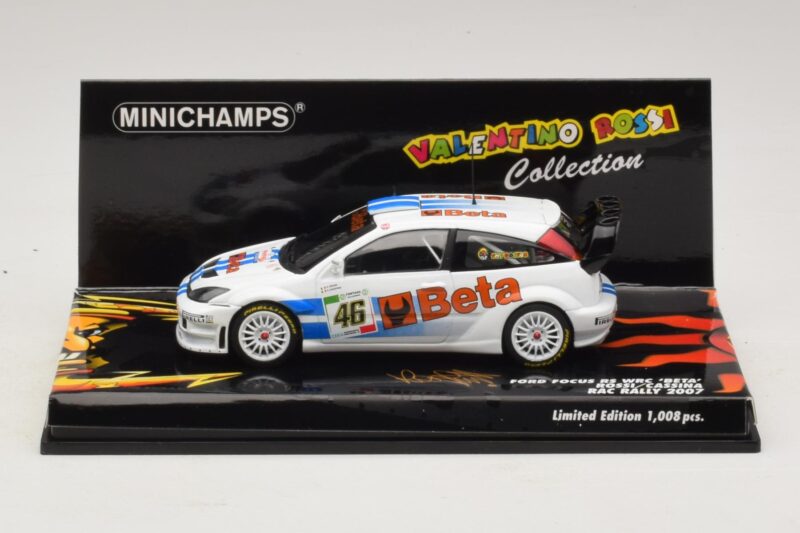 Ford Focus RS WRC #46 V. Rossi / C. Cassina RAC Rally 2007 Повредена Кутия Minichamps 1:43 400078446-O1 Метал