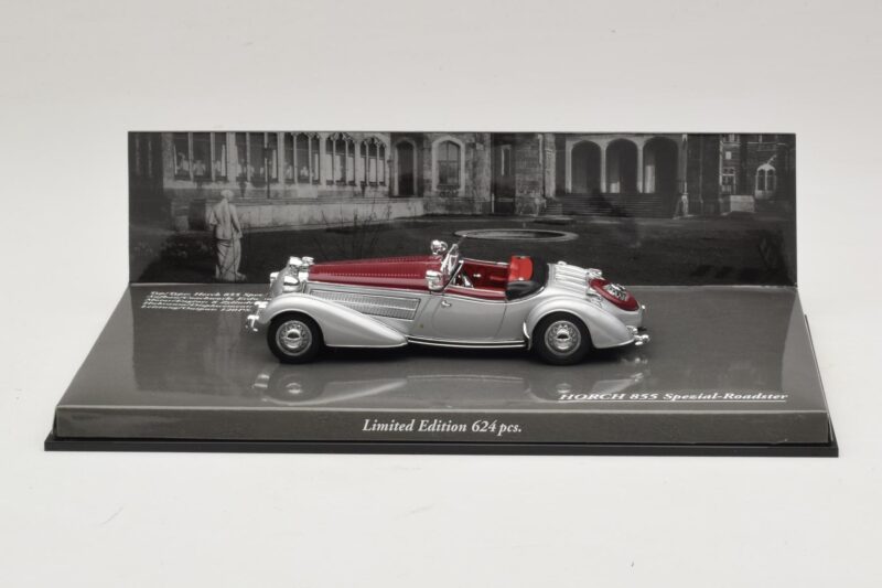 Horch 855 Spezial Родстер Сребърен Червен Minichamps 1:43 436014206 Метал