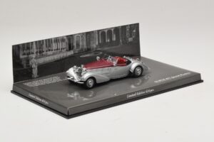 Horch 855 Spezial Родстер Сребърен Червен Minichamps 1:43 436014206 Метал — снимка 2 от 5