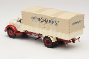 Magirus-Deutz S 7500 Jupiter Камион с Открита Платформа Бял Червен Minichamps 1:43 439141022 Метал — снимка 5 от 6