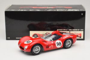 Maserati Tipo 61 #98 C. Shelby Times Mirror Grand Prix for Sportscars 1960 Minichamps 1:18 100601298 Метал — снимка 8 от 8