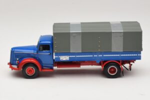 Mercedes L 315 Камион с Платформа Син Червен Minichamps 1:43 439034420 Метал — снимка 3 от 6