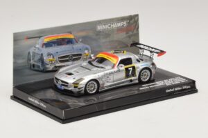 Mercedes SLS AMG GT3 #7 Black Falcon Jager / Seyffarth 24 Hours of Dubai 2011 Minichamps 1:43 437110307 Метал — снимка 2 от 5
