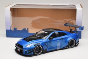 Nissan GT-R R35 Liberty Walk Work T2 Синьо Металик Solido 1:18 S1805801 Метал — снимка 6 от 6